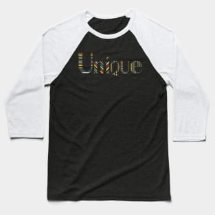 Unique Word Colorful Stripes Baseball T-Shirt